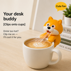Puppy cool-meal mini fan — desk buddy on mug