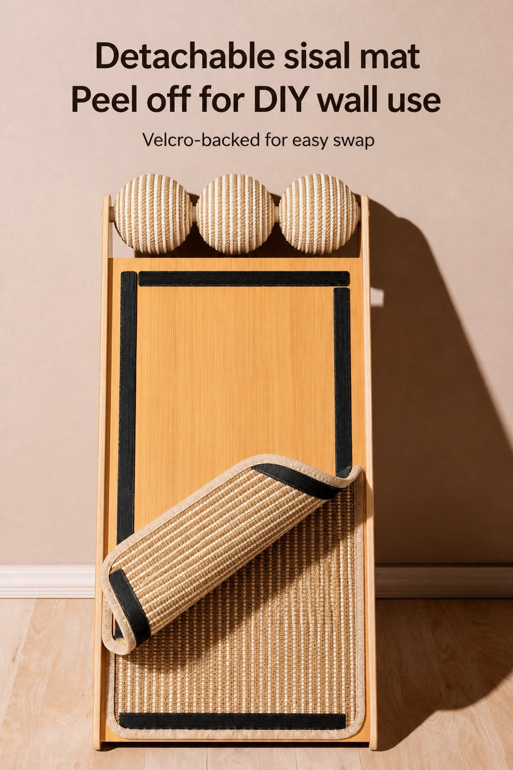 Detachable sisal mat with Velcro — PawLab