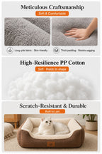 Craftsmanship, PP cotton fill, durable square pet bed — PawLab