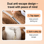 Dual anti-escape design — zipper + safety clip — PawLab