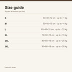 Size guide — S to 3XL square bed — PawLab