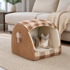 Enclosed washable cat cave — lifestyle