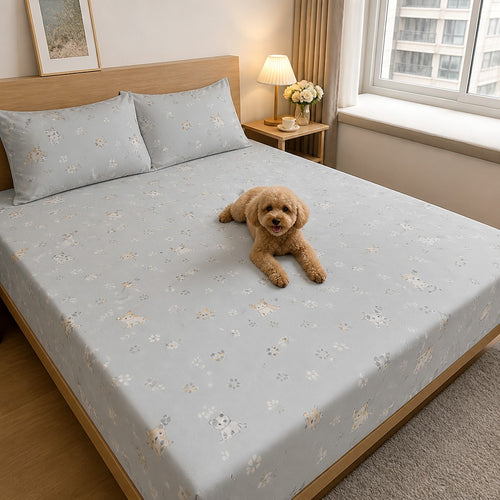 Grey waterproof pet bed sheet bedroom — PawLab