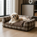 Washable Plaid Sofa Pet Bed — w4-01-01-hero — PawLab lifestyle