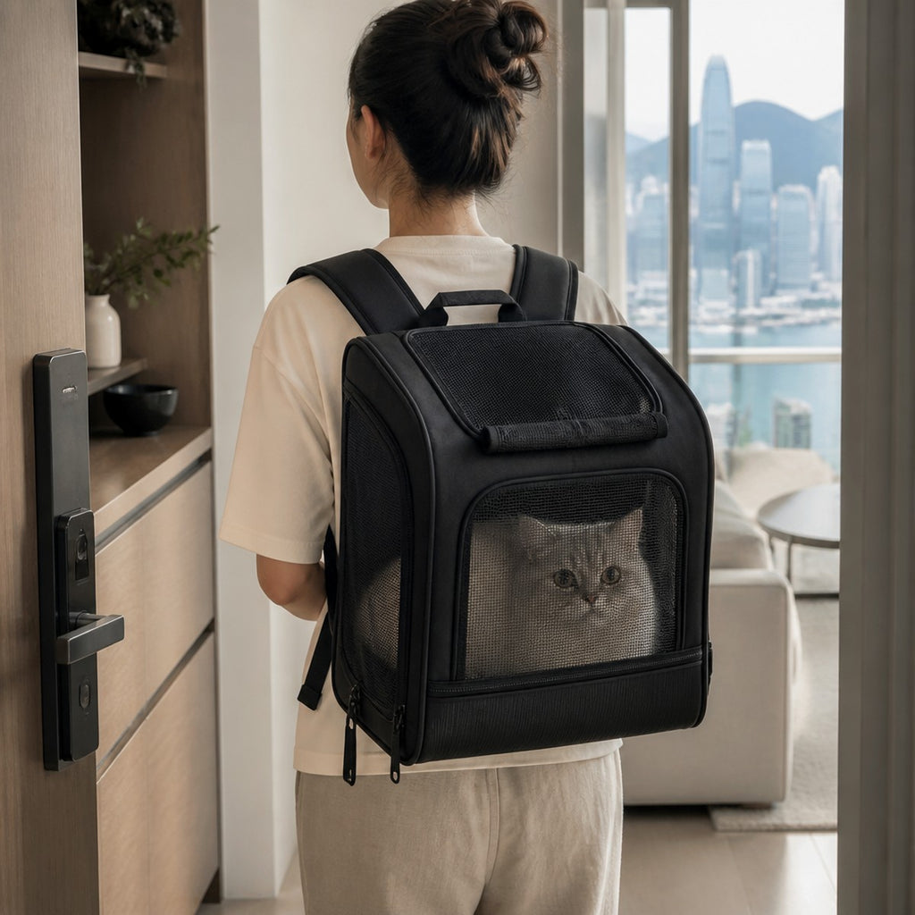 Foldable Backpack Pet Carrier — w4-03-02-wear — PawLab lifestyle
