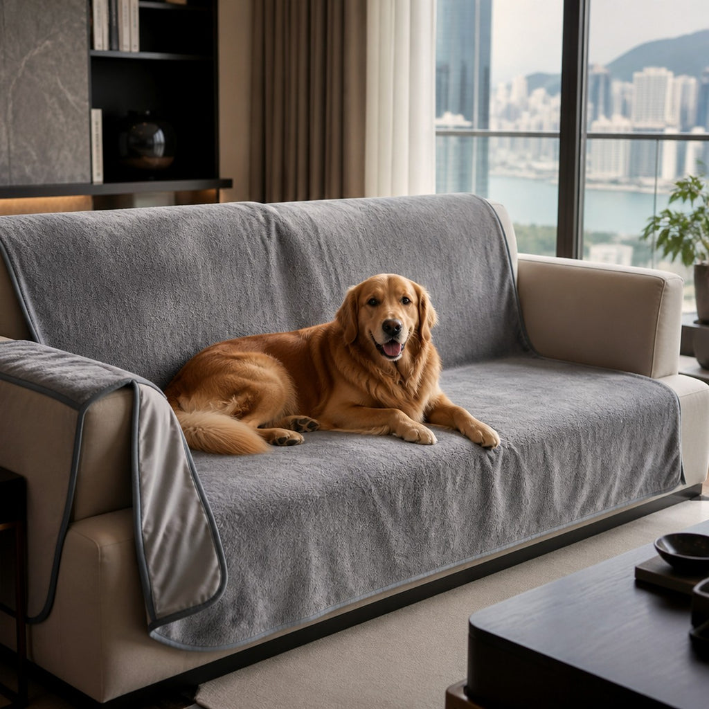 Fleece Waterproof Pet Throw — w4-05-02-grey — PawLab lifestyle