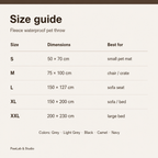 Size guide — S to XXL fleece throw — PawLab
