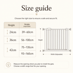 Size guide — height × width options — PawLab