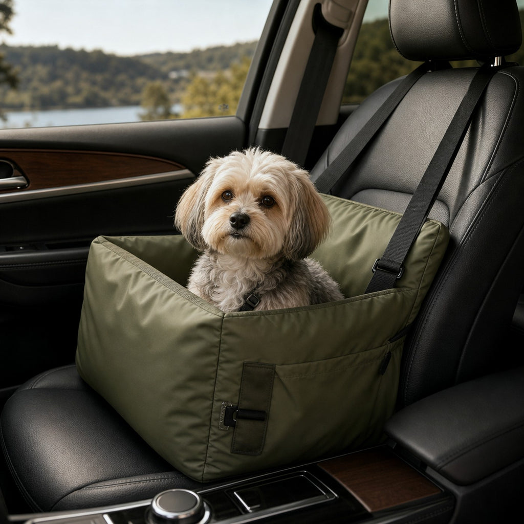 Waterproof car pet nest in car with dog — usage